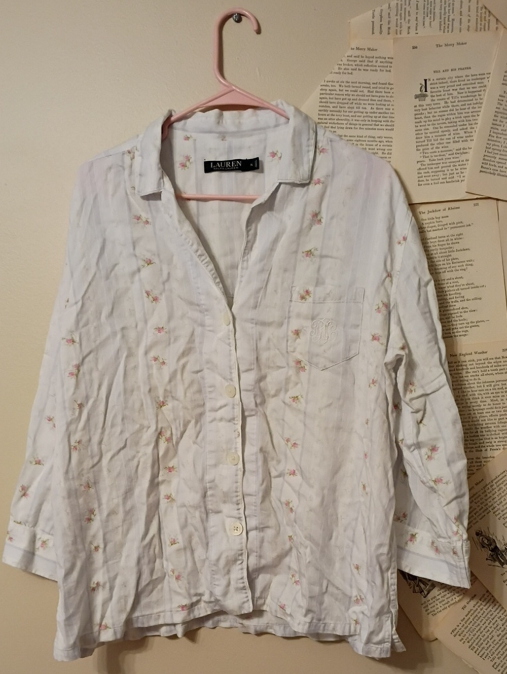 Ralph Lauren Floral Stripe Pajama Top